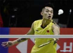 Lin Dan of team China competes during BWF Thomas Cup 2018