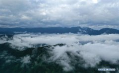 Cloud scenery over Dangjiu Village in Guangxi