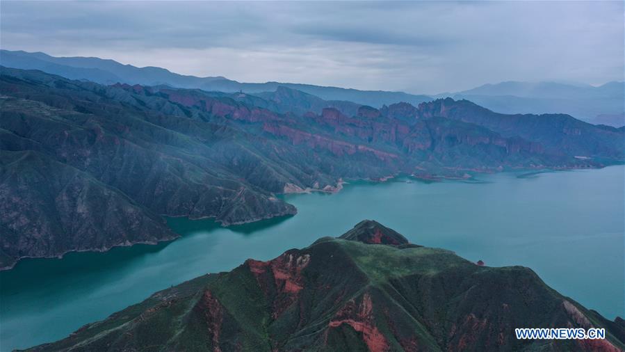 Landscape along Yellow River in Haidong, Qinghai