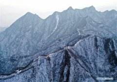 Snow scenery at Jiankou Great Wall in Beijing