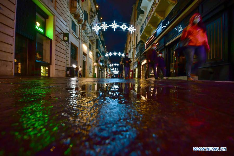 Christmas lights in Valletta, Malta