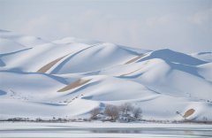 Snow creates winter wonderland in Taklimakan Desert, NW China's Xinjiang