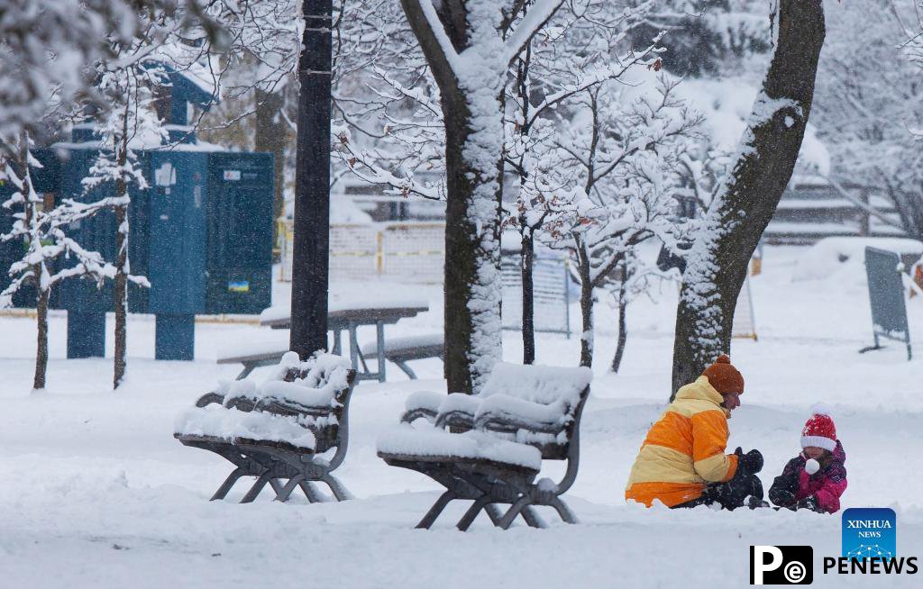 Snowfall hits southern Ontario, Canada