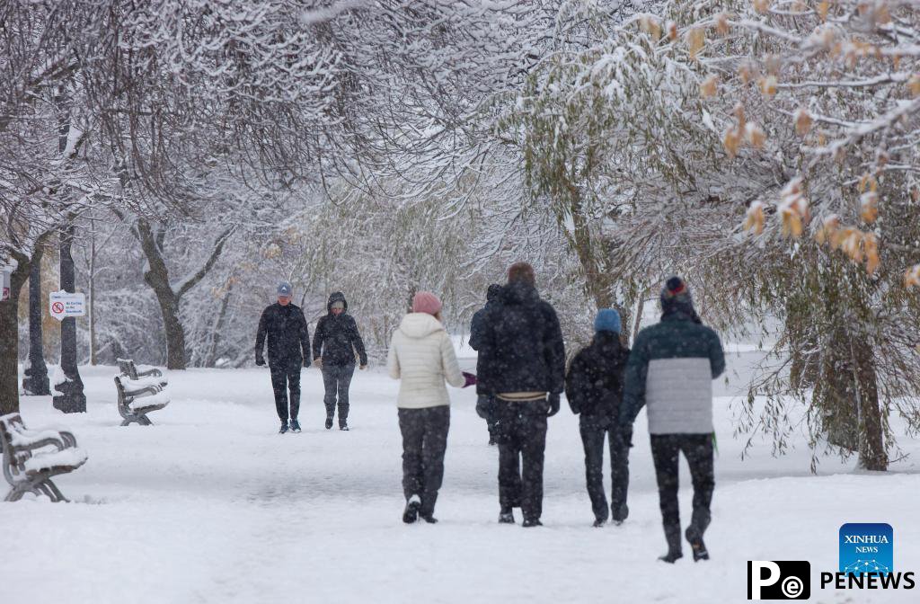 Snowfall hits southern Ontario, Canada