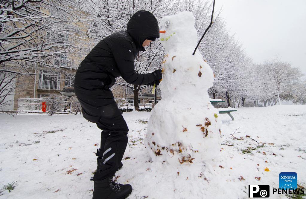 Snowfall hits southern Ontario, Canada