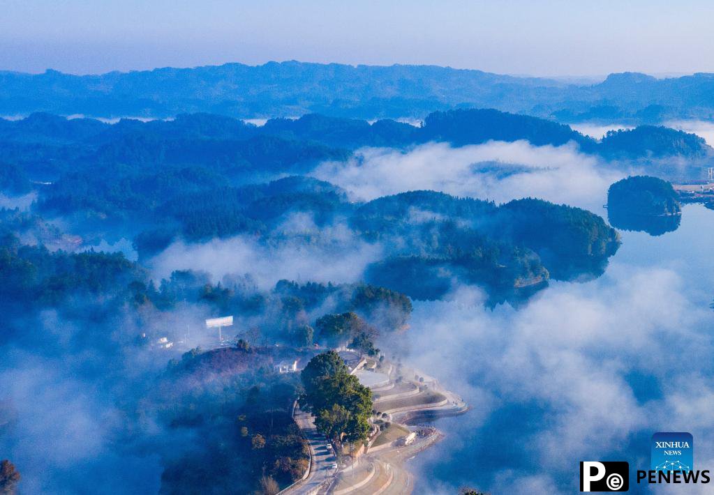 Scenery of Lixiang Lake National Wetland Park in Chongqing