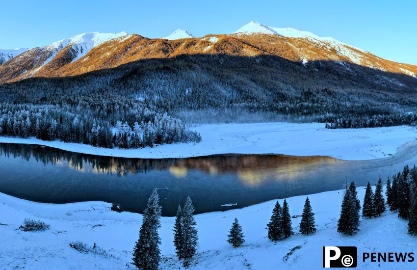 Snow-clad landscape brightens Kanas in NW China