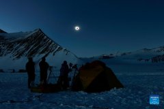 Scientists observe total solar eclipse in Antarctica