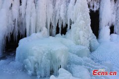 Icefalls in Daxinganling create scenes of 'Ice Age'