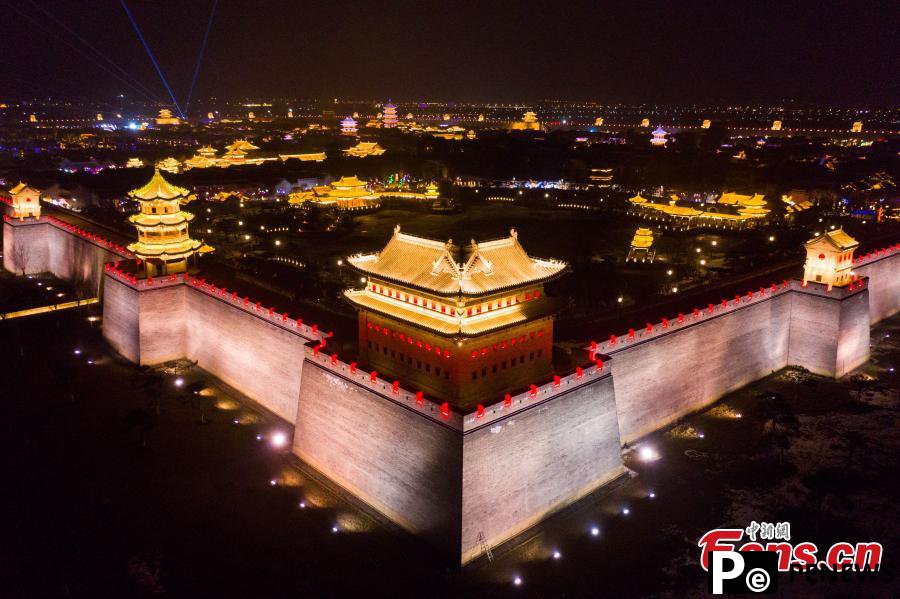 Taiyuan ancient county lights up to celebrate upcoming Chinese New Year