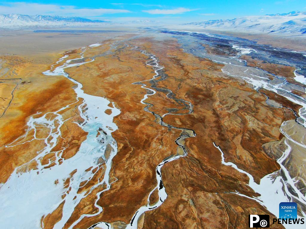 Winter scenery of Haltent grassland in Gansu, NW China