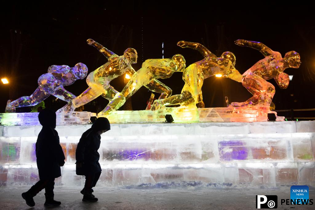 People visit 48th Harbin ice lantern fair in NE China