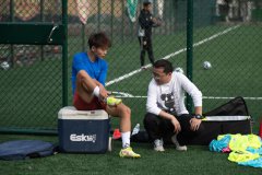 Chinese female football player Wang Shuang attends training session