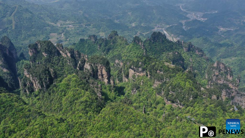 Aerial view of Wulingyuan scenic area in Hunan