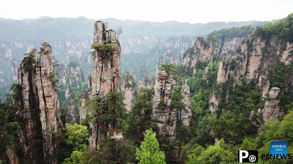 Aerial view of Wulingyuan scenic area in Hunan