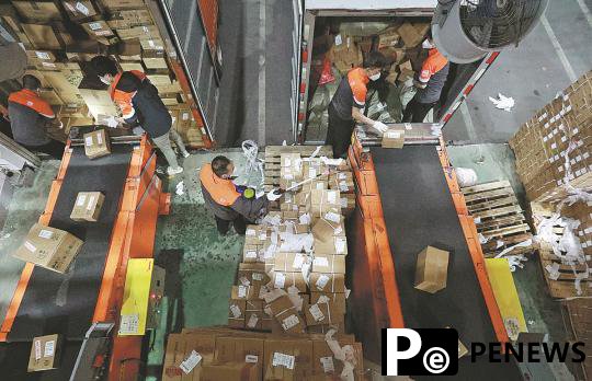  Daily parcel volume rises to one-sixth of normal level