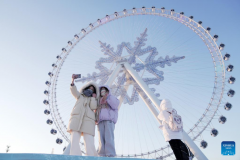 People enjoy themselves at Harbin Ice and Snow World