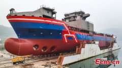 China's first 10,000-tonne cable-laying vessel unveiled in Jiangxi