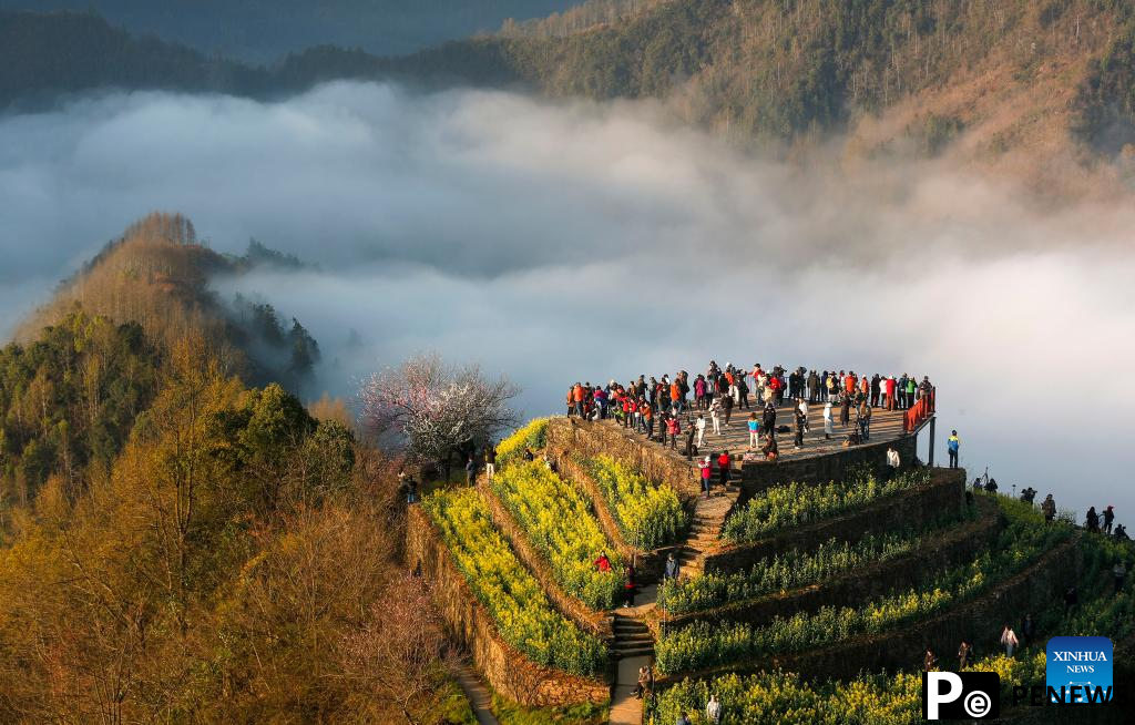 Scenery of clouds at Shitan Village, E China