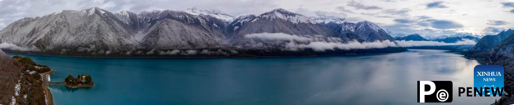 Scenery of Basum Lake after snow in Nyingchi, SW China