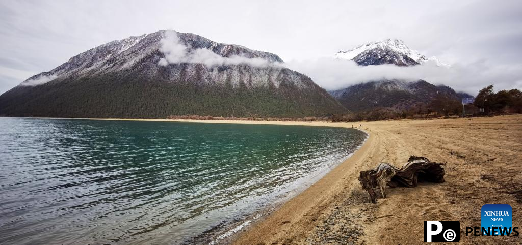 Scenery of Basum Lake after snow in Nyingchi, SW China