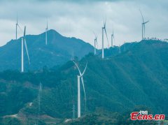 Inland wind farm in Guangxi