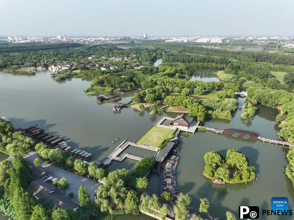 Scenery of Shajiabang National Wetland Park in Changshu, E China