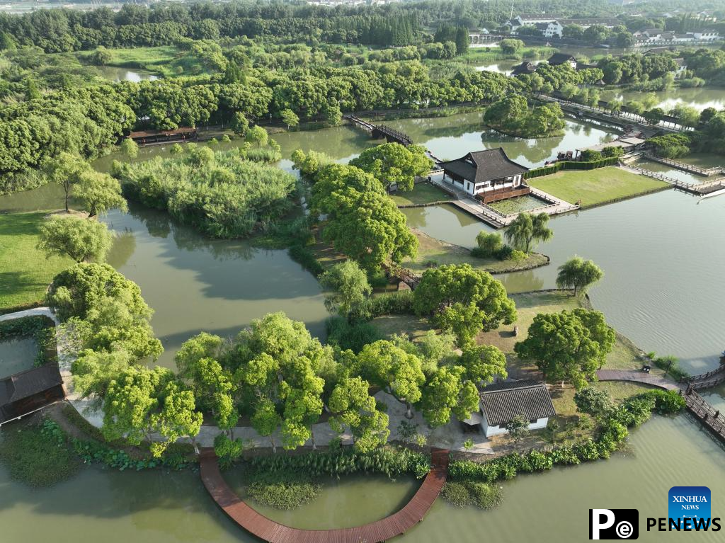 Scenery of Shajiabang National Wetland Park in Changshu, E China