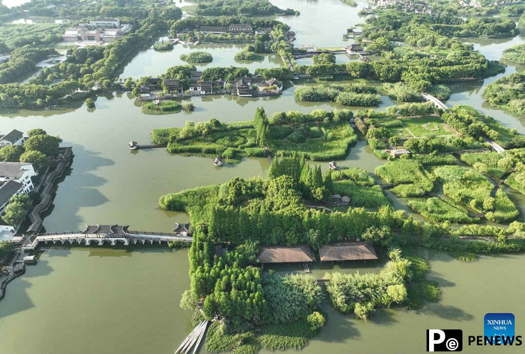 Scenery of Shajiabang National Wetland Park in Changshu, E China