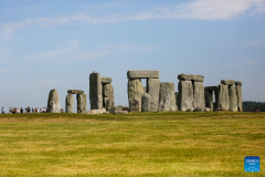 People visit Stonehenge in Amesbury, Britain