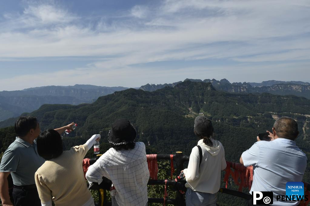 Scenery of Wangwu Mountain scenic spot in Jiyuan, C China