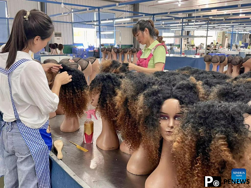 Shaoyang, production and export hub for wig products in C China
