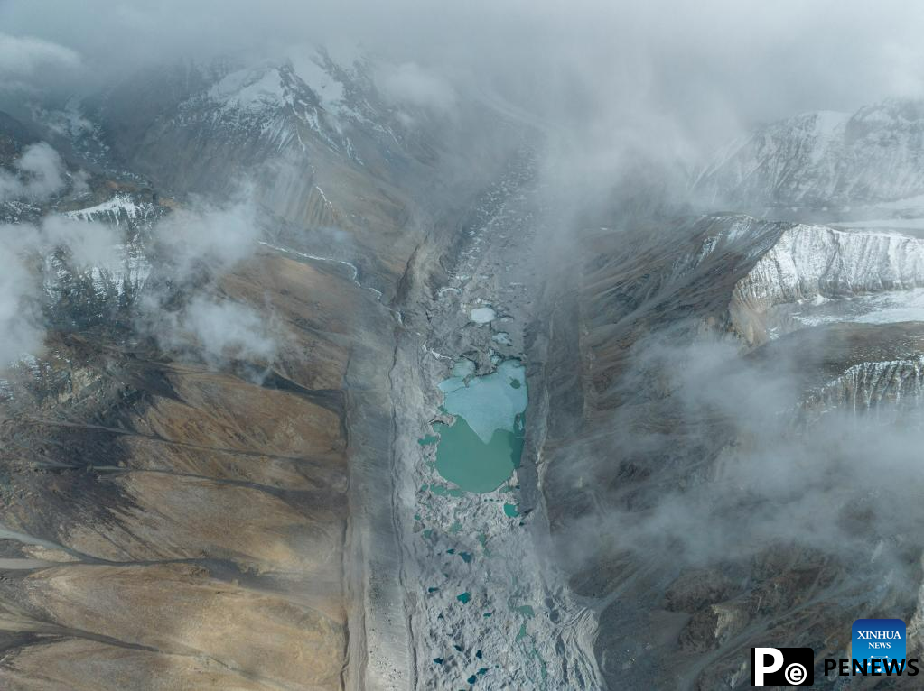 Areial view of Mount Qomolangma in SW China