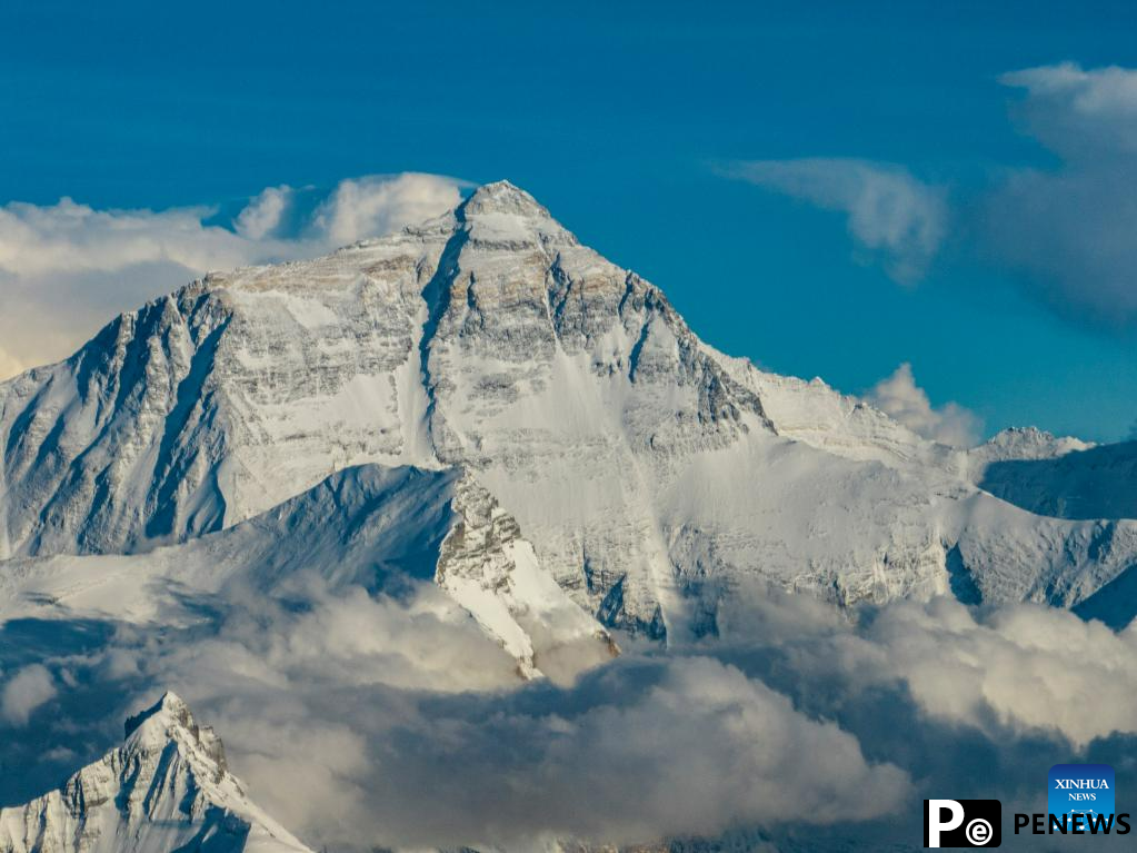 Areial view of Mount Qomolangma in SW China