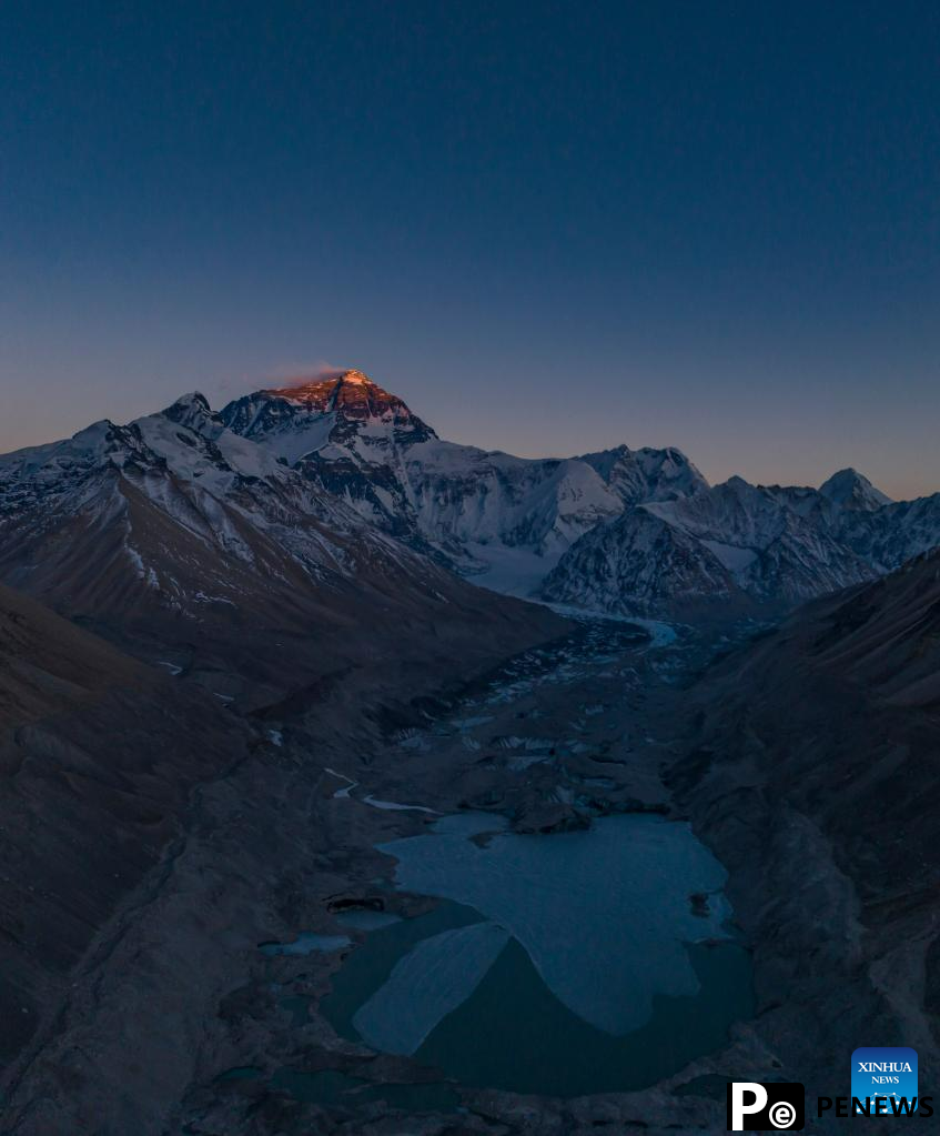 Areial view of Mount Qomolangma in SW China