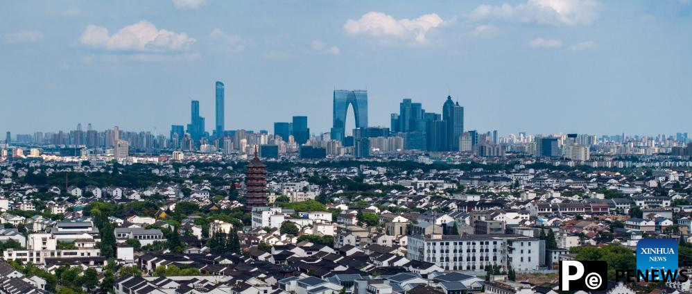 Aerial view of Suzhou, east China