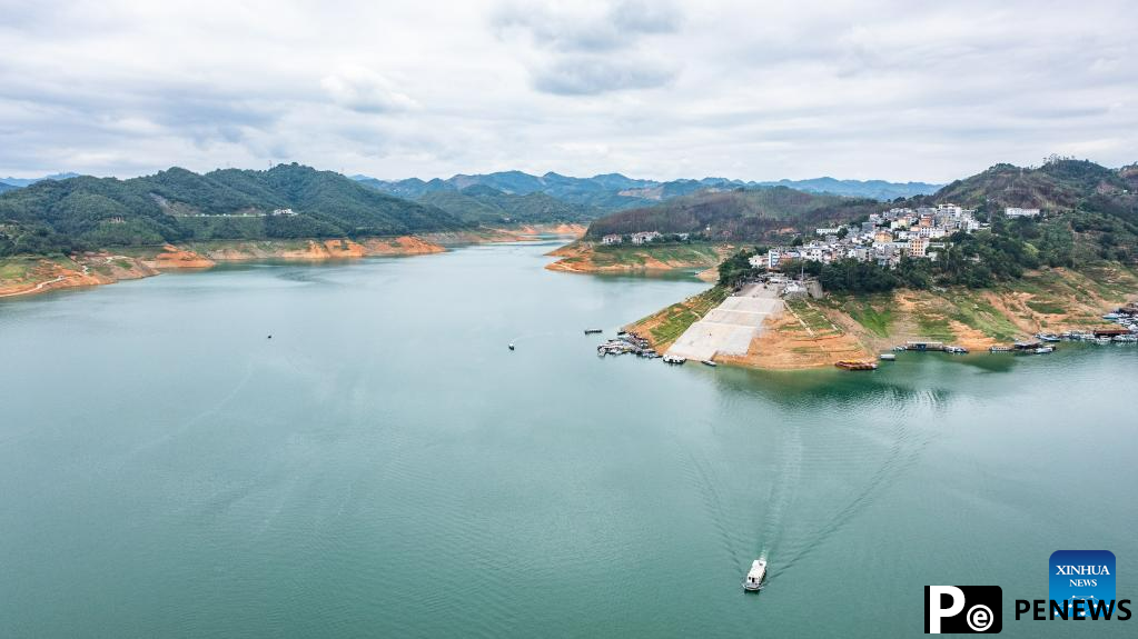 Scenery of Wanfeng Lake in Nanpan river town, SW China