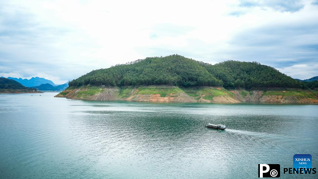 Scenery of Wanfeng Lake in Nanpan river town, SW China