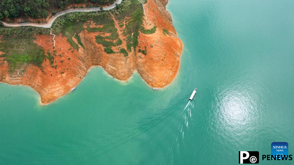 Scenery of Wanfeng Lake in Nanpan river town, SW China