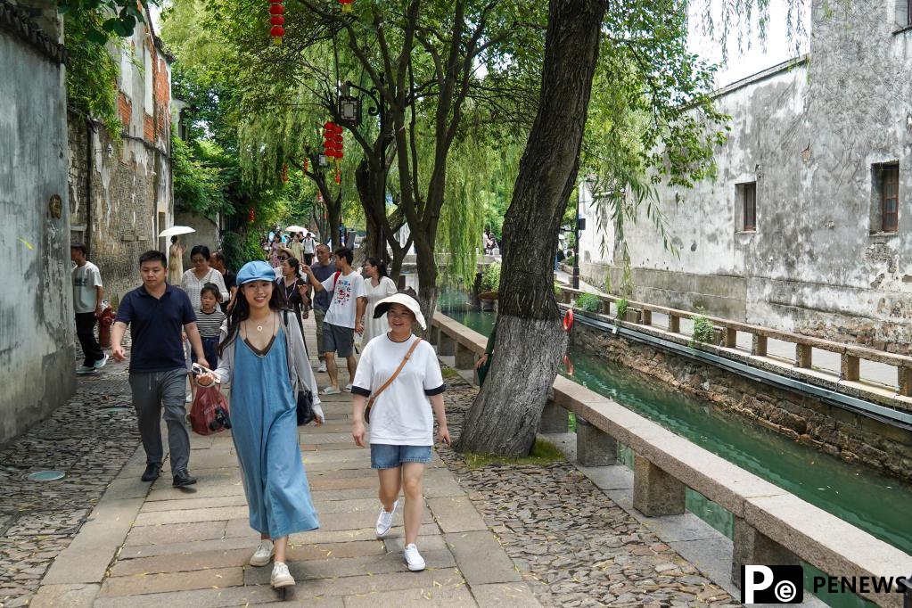 View of historic and cultural block of Pingjiang Road in east China