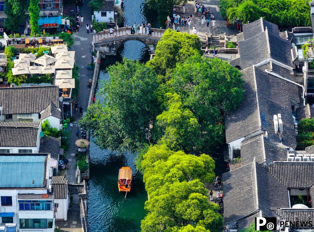 View of historic and cultural block of Pingjiang Road in east China