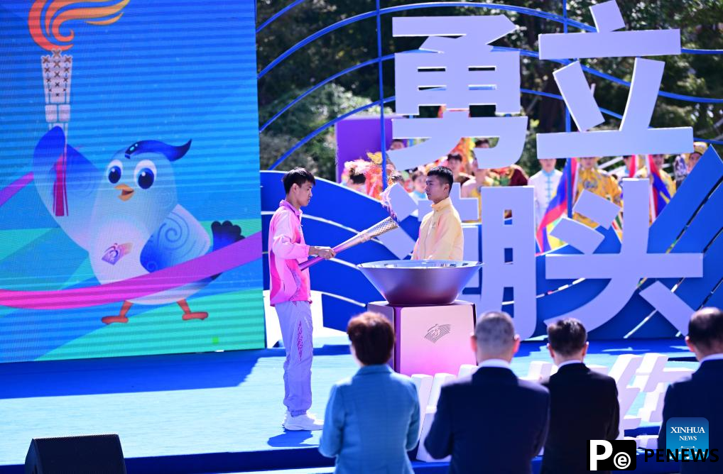 In pics: flame retrieval ceremony of torch relay of 4th Asian Para Games in Hangzhou