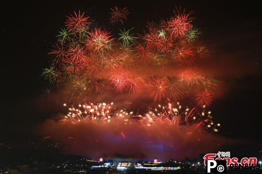 Fireworks light up night sky in C China