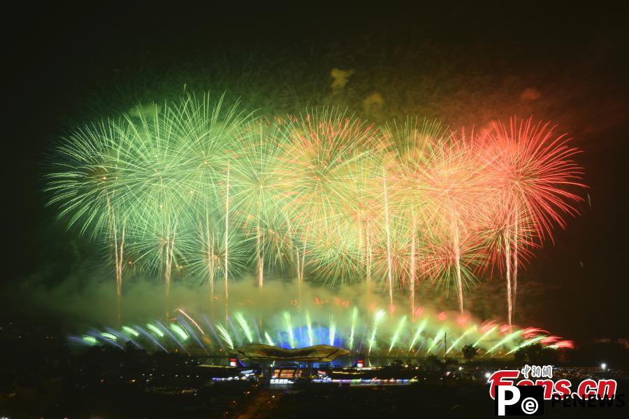 Fireworks light up night sky in C China