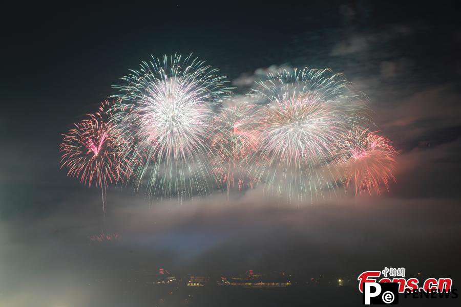 Fireworks light up night sky in C China
