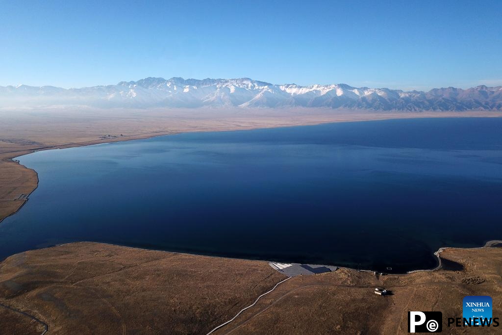 Autumn scenery of Sayram Lake in China