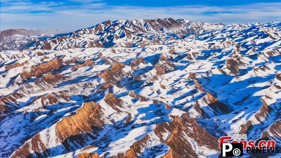 Danxia landform after snow in Xinjiang