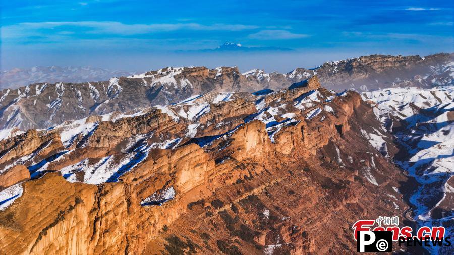 Danxia landform after snow in Xinjiang