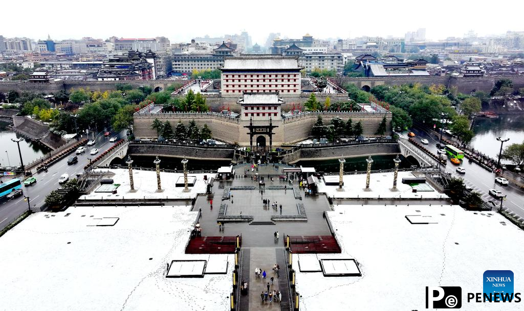 City view of snow-covered Xi