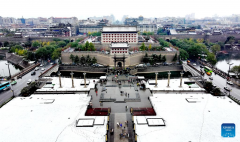 City view of snow-covered Xi'an, NW China